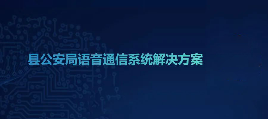 國威縣公安局語音通信系統解決方案
